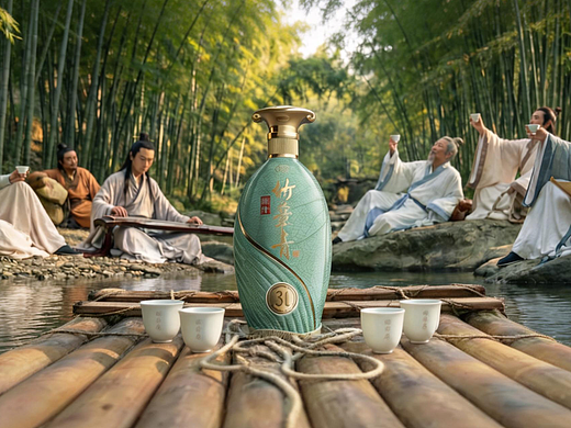 流觞曲水，竹林共饮