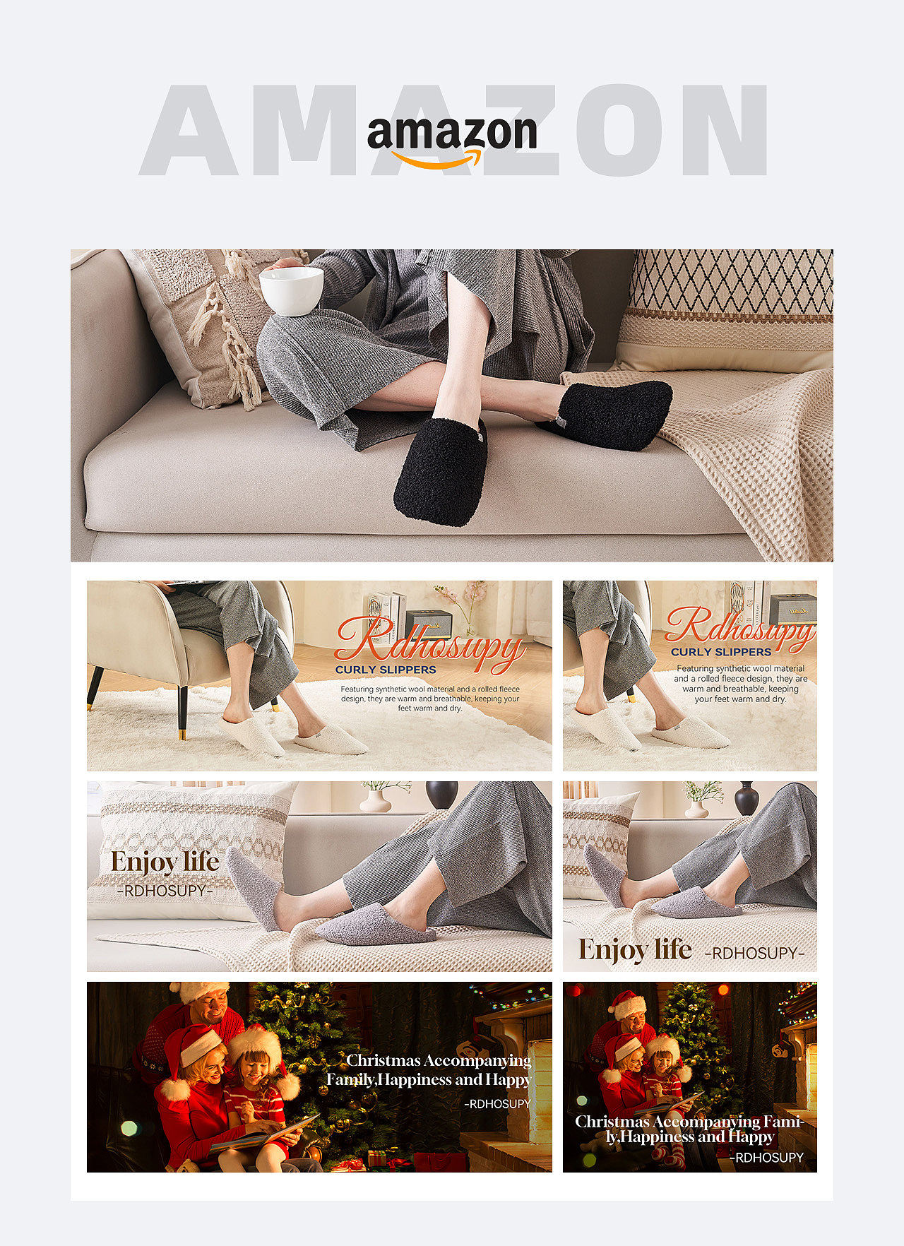 美國(guó)站亞馬遜同材質(zhì)不同款搖粒絨棉拖（圖ZNDAyODI2NjMy） - 電商 - 站酷設(shè)計(jì)師小戴在學(xué)習(xí)原創(chuàng)素材 - 站酷ZCOOL