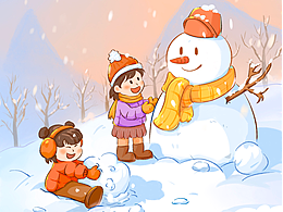 小雪插画