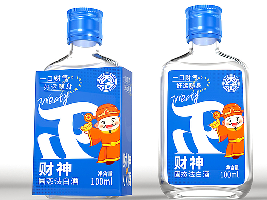 财神小酒包装设计丨卡通包装丨系列包装设计丨白酒包装