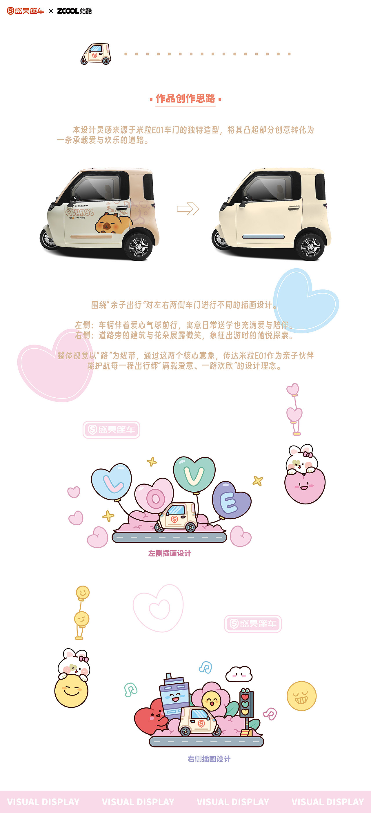 盛昊米粒E01“爱与欢乐”外观车贴创意插画（图ZNDAyODI5MTAw） - 机械/交通 - 站酷设计师不碗汤勺原创素材 - 站酷ZCOOL