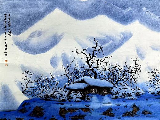 国画，当代雪景山水系列