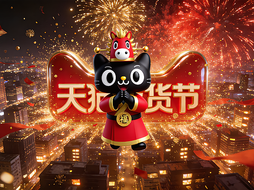 马年天猫年货节电商促销广告