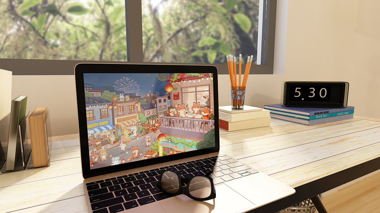 童話新年 福狐鄉(xiāng)系列新年賀圖 | 節(jié)日場景插畫（圖ZNDAyODUxNDY4） - 商業(yè)插畫 - 站酷設計師安莫云原創(chuàng)素材 - 站酷ZCOOL