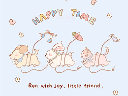 图案设计 | 原创奔跑的卡通小动物 | 🉑授权