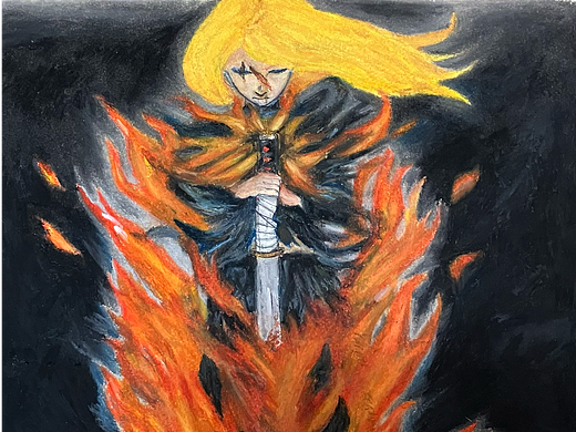 分享一幅来自 《燃》14 岁女学生 Efife的原创插画作品