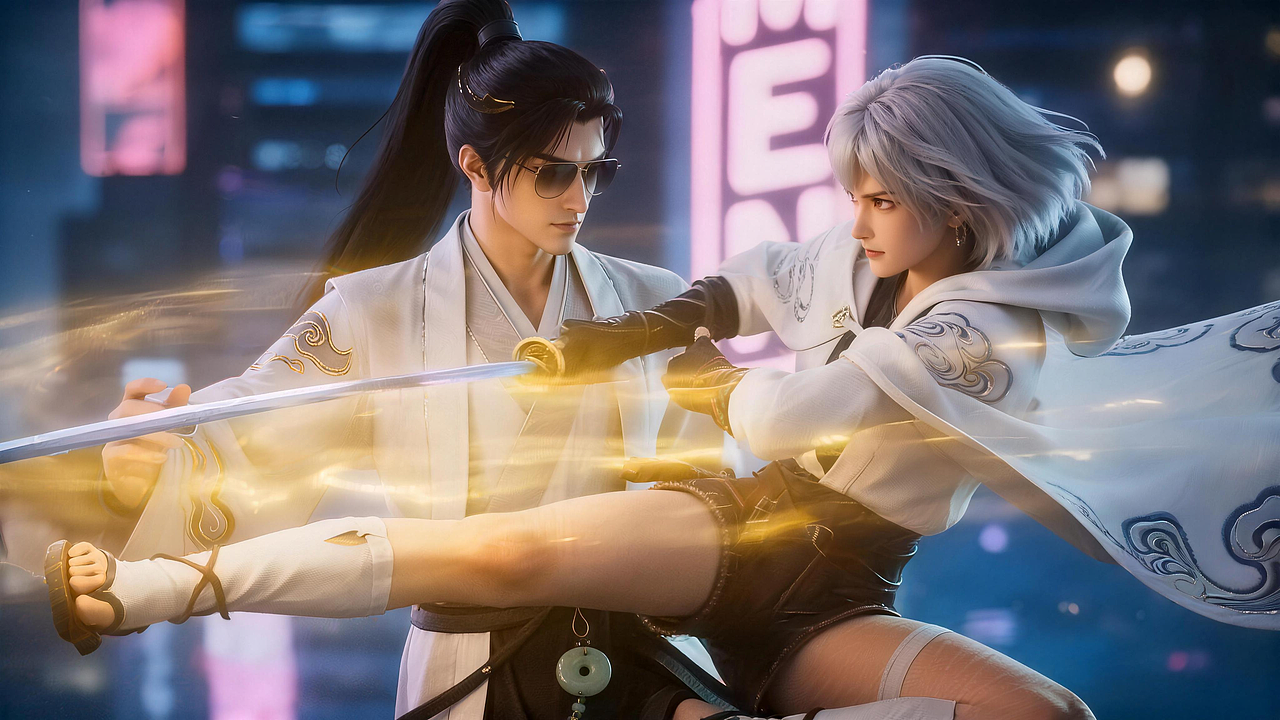 AI赛博仙侠传-修仙者在都市高楼之间的战斗（图ZNDAyOTA1MTgw） - AI作品 - 站酷设计师周博炜原创素材 - 站酷ZCOOL