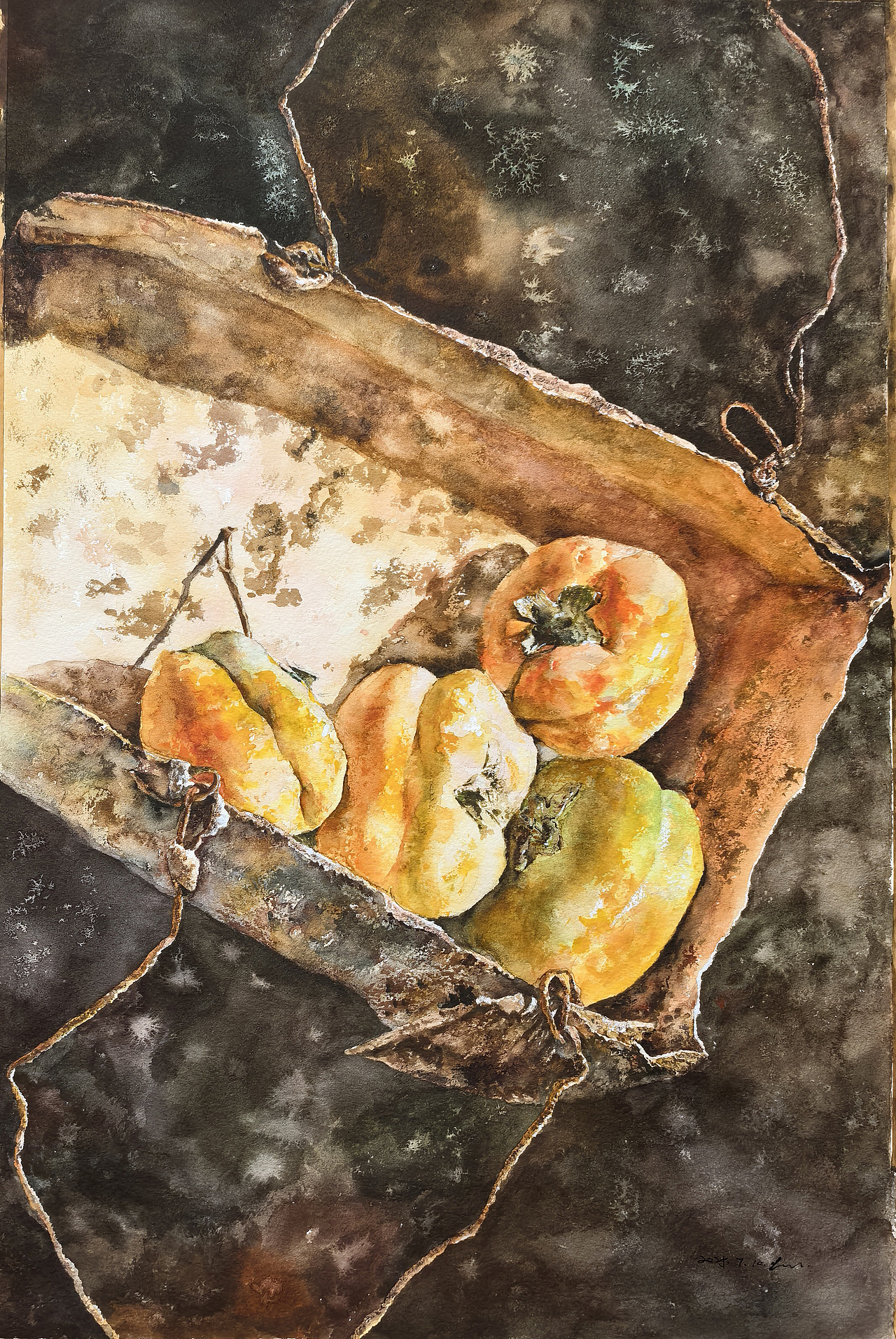 【奶奶家的柿子】（图ZNDAyOTA5MDQ4） - 绘画 - 站酷设计师我是布瓜原创素材 - 站酷ZCOOL