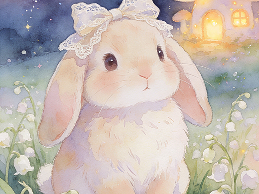  星落童话镇•动物王国系列•月光小兔