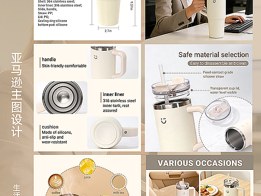 【跨境电商】【练习】亚马逊主图附图A+（吸管杯）