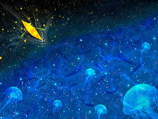 咪驶船划过一片星海
