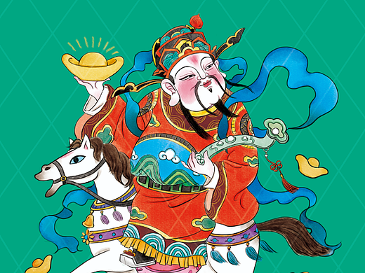 1. 🔥我原创的财神年画动起来了！马年必转，马上发