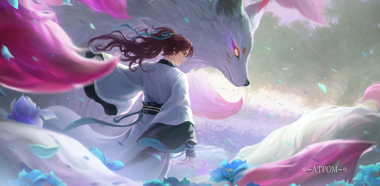 九尾狐（图ZNDAyOTE5Mzcy） - 概念设定 - 站酷设计师ATPOM_盒子原创素材 - 站酷ZCOOL