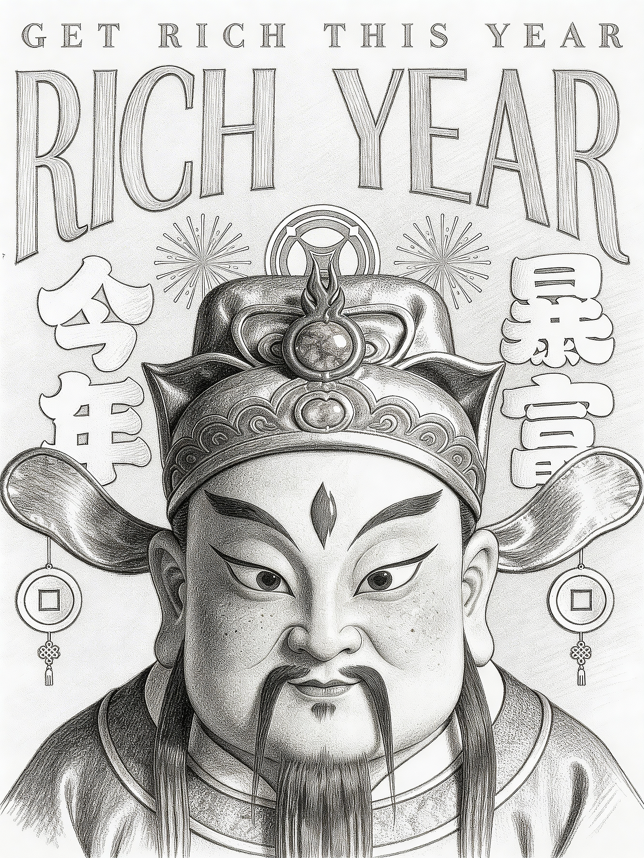 RICH 今年暴富迎财神 RICH（图ZNDAyOTE5NTY4） - AI作品 - 站酷设计师万鱼鱼原创素材 - 站酷ZCOOL