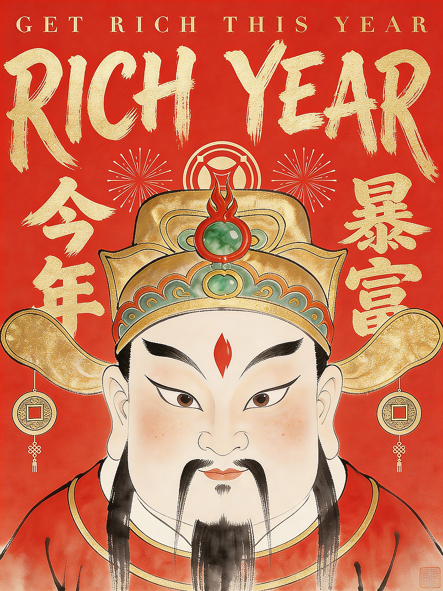 RICH 今年暴富迎财神 RICH（图ZNDAyOTE5NTcy） - AI作品 - 站酷设计师万鱼鱼原创素材 - 站酷ZCOOL