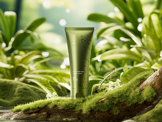 洁面乳草地场景渲染