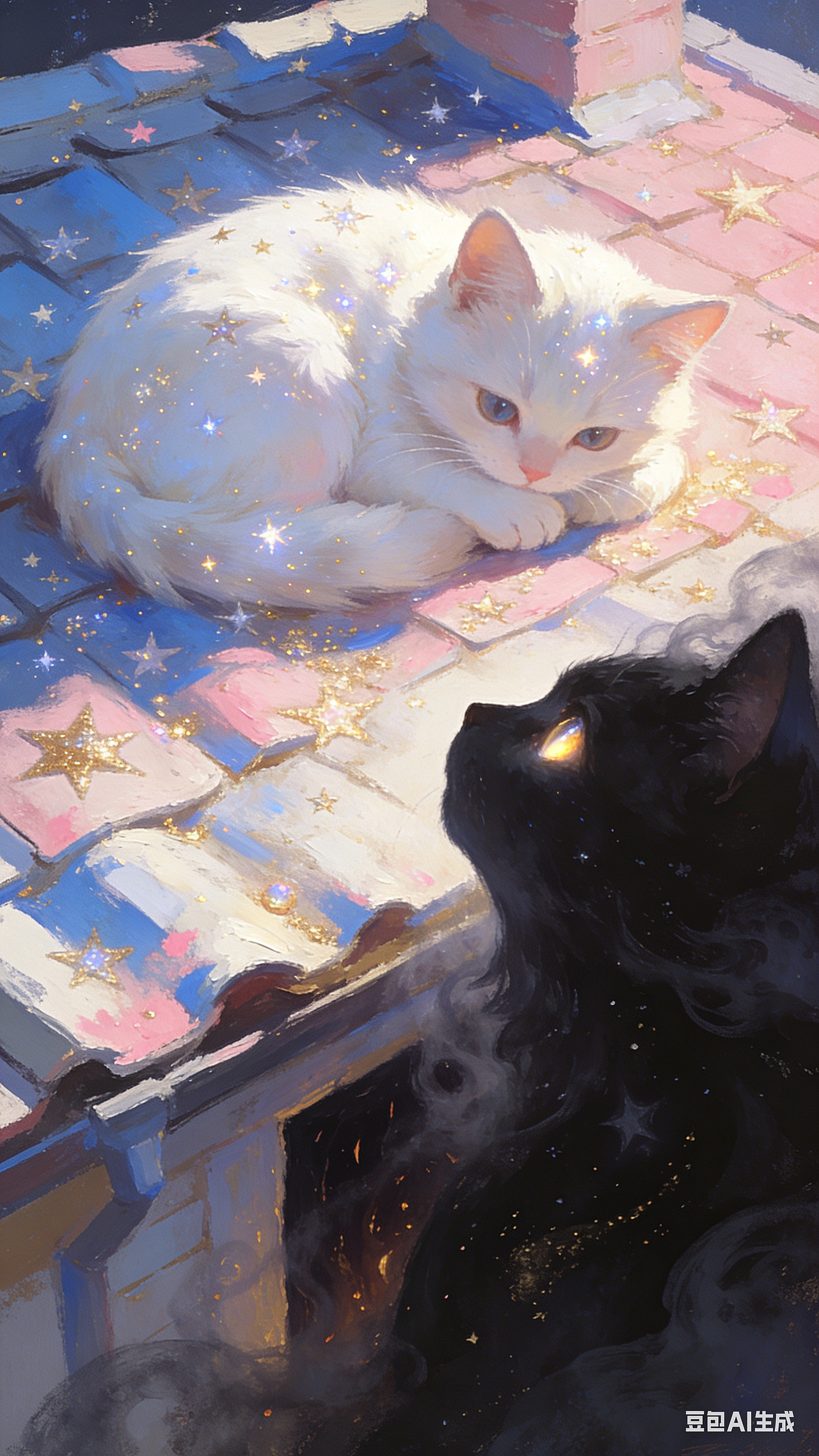星落童话镇·甜梦小猫：星眠织梦（图ZNDAyOTI3MDYw） - AI作品 - 站酷设计师数字艺术家袁诗淯原创素材 - 站酷ZCOOL
