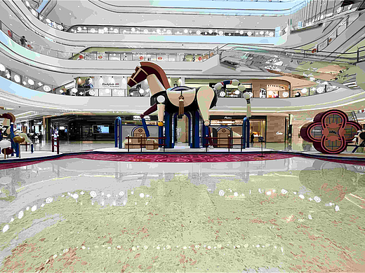 重庆万象城马年新年美陈装置：为何能成为商业美陈的年度标杆？-肆墨设计