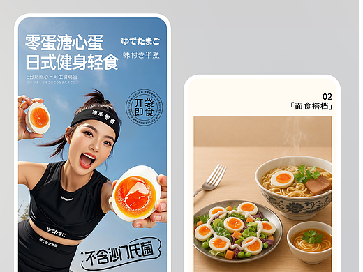 电商淘宝食品详情页溏心蛋零食详情页鹌鹑蛋轻食详情页