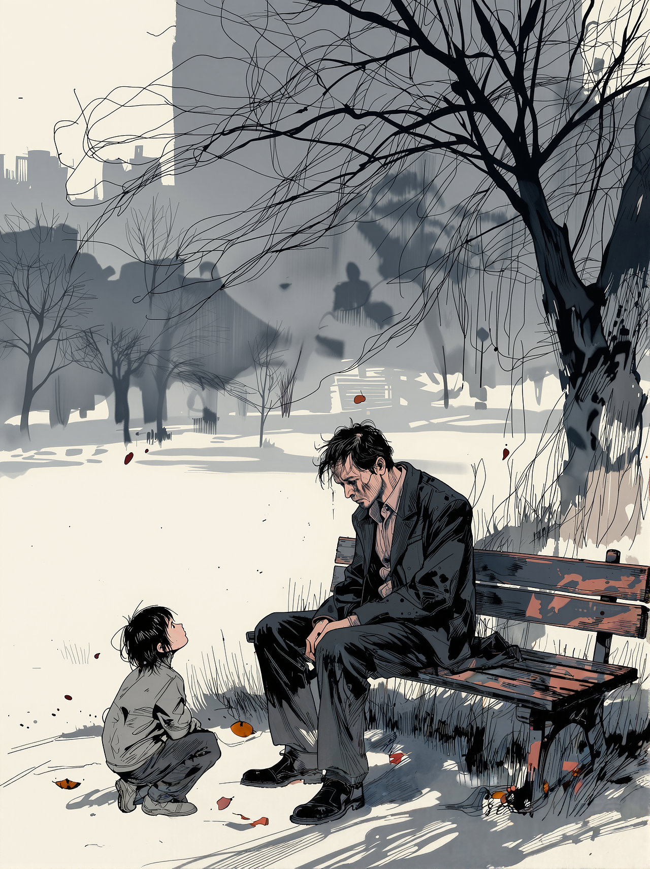 回望的沉默（图ZNDAyOTU0Mjk2） - 艺术插画 - 站酷设计师FenglinMelos2006原创素材 - 站酷ZCOOL