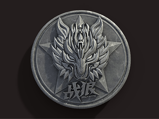 一枚名叫战狼的徽章模型