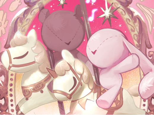 吾独友偶潮玩情人节节日插画海报