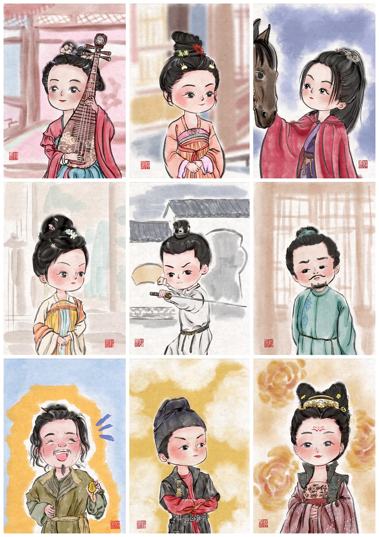 《唐朝诡事录之长安》人物Q版合集（图ZNDAyOTkyMzA4） - 商业插画 - 站酷设计师Lizzy毛毛妈原创素材 - 站酷ZCOOL