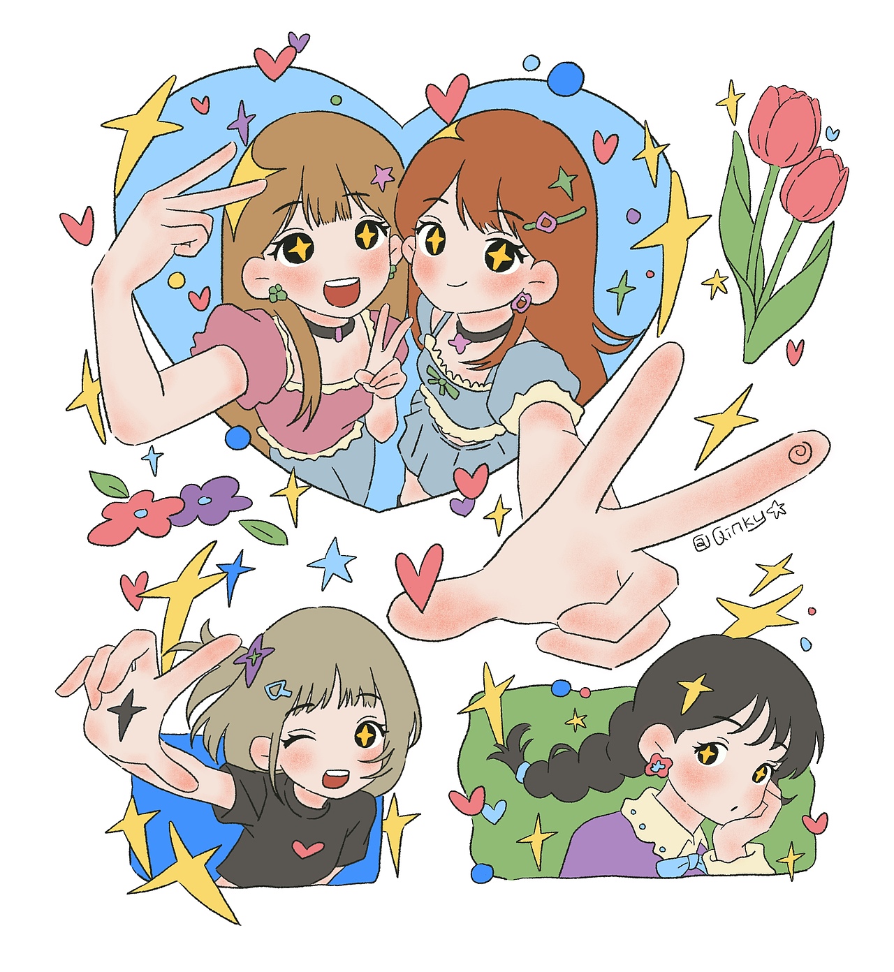 女儿心事（图ZNDAzMDA3Njgw） - 艺术插画 - 站酷设计师Qinkywoo原创素材 - 站酷ZCOOL