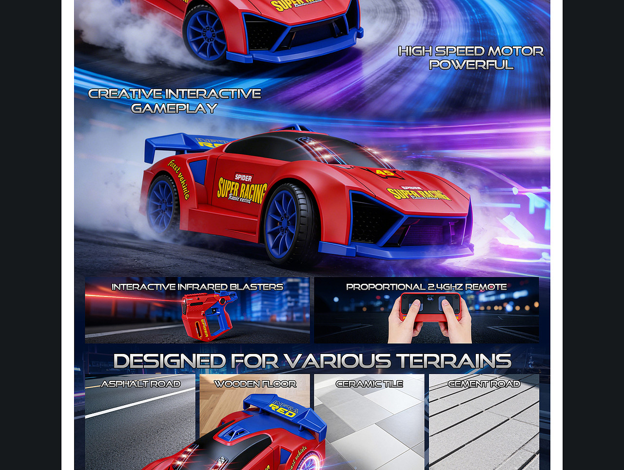 Amazon亚马逊设计丨红外枪射击遥控车合集丨玩具赛车（图ZNDAzMDEzMjQw） - 玩具 - 站酷设计师绘澜设计原创素材 - 站酷ZCOOL