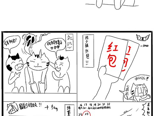 原创四格漫画哦！贱贱猫系列