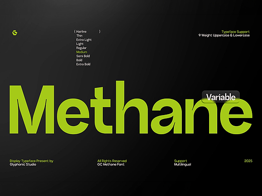 9字重现代时尚画册排版封面标题无衬线英文字体家族