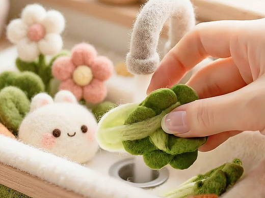 羊毛毡微缩世界动画ASMR🍜|模拟真实触感