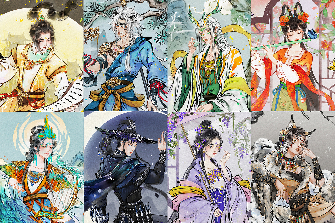 妖怪圖鑒|古風(fēng)神話幻想系列·山海有妖靈合集1（圖ZNDAzMDQwNjQ4） - 商業(yè)插畫 - 站酷設(shè)計(jì)師蕭六六原創(chuàng)素材 - 站酷ZCOOL