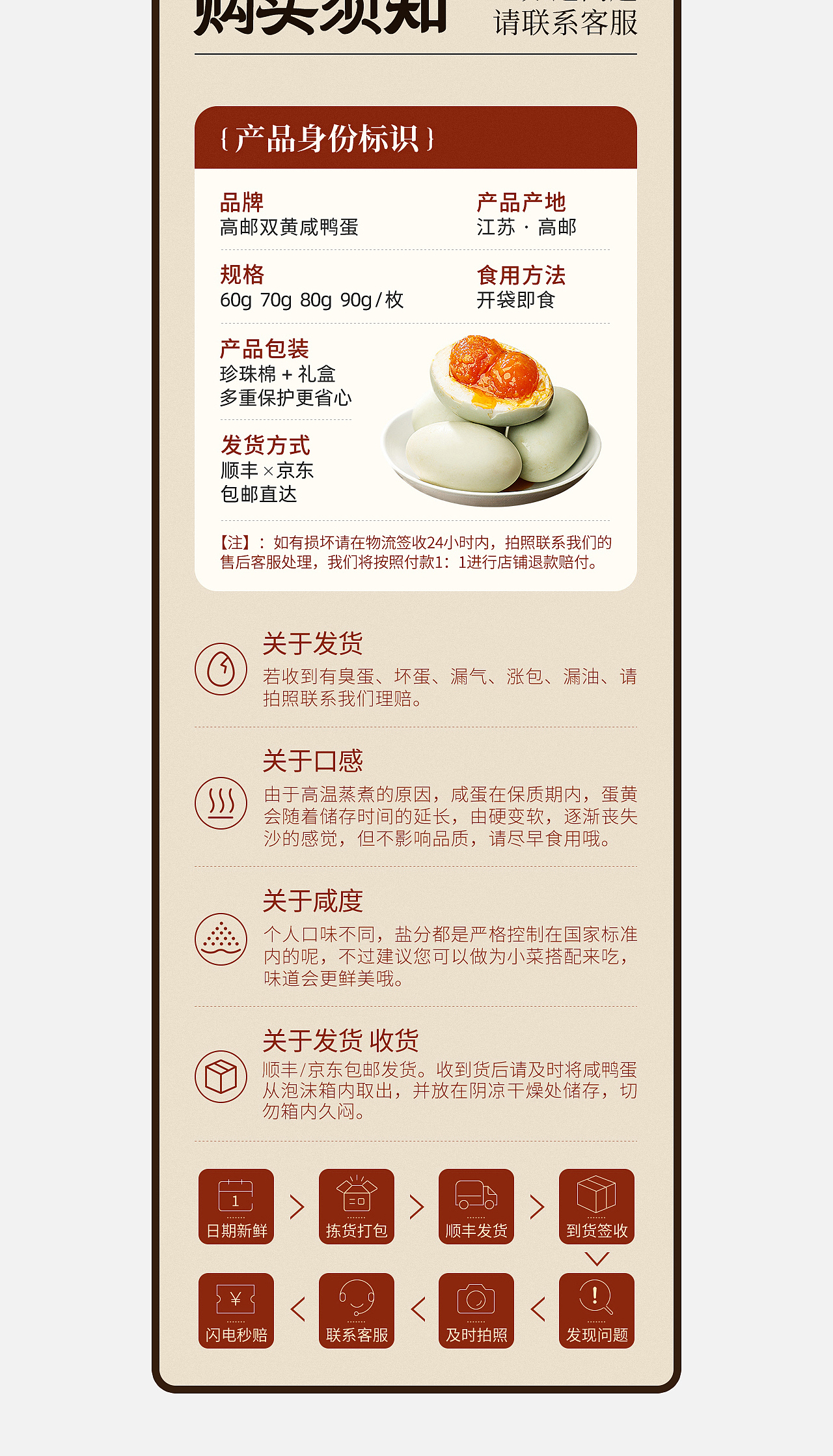 高邮双黄咸鸭蛋 I 电商详情页 I 食品系列 I 详情排版（图ZNDAzMDQzMjAw） - 海报 - 站酷设计师八月春风原创素材 - 站酷ZCOOL