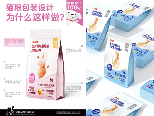销量超过100w+的「京东京造」猫粮包装设计