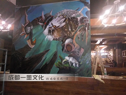 网吧壁画，网吧装修，网吧墙绘