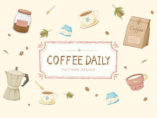原创图案设计｜咖啡日常｜🉑授权