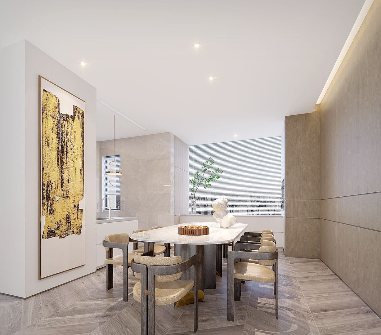 公寓大平层客餐厅软装（图ZNDAzMDczNTY0） - 家装设计 - 站酷设计师闲素造原创素材 - 站酷ZCOOL