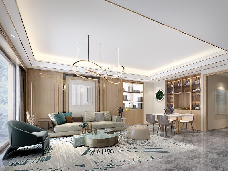 公寓大平层客餐厅软装（图ZNDAzMDczNTg0） - 家装设计 - 站酷设计师闲素造原创素材 - 站酷ZCOOL