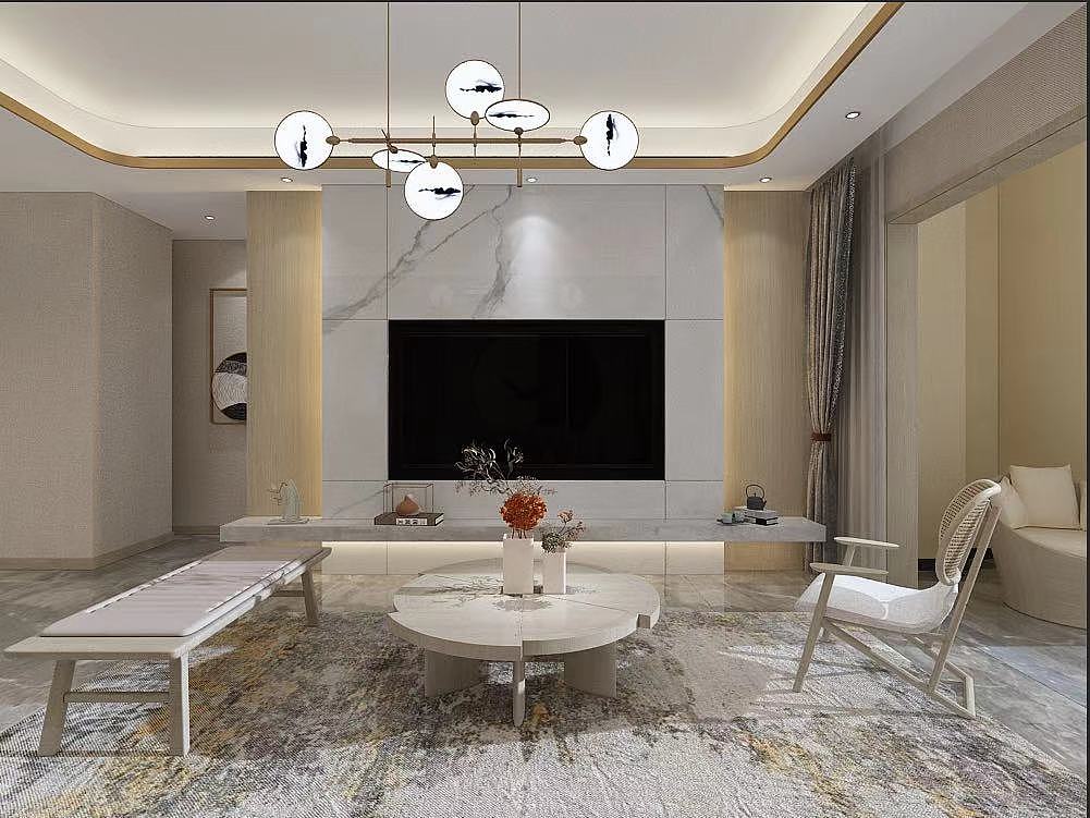 公寓大平层客餐厅软装（图ZNDAzMDczNTg4） - 家装设计 - 站酷设计师闲素造原创素材 - 站酷ZCOOL