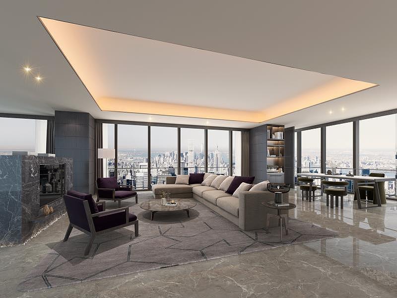 公寓大平层客餐厅软装（图ZNDAzMDczNTc2） - 家装设计 - 站酷设计师闲素造原创素材 - 站酷ZCOOL