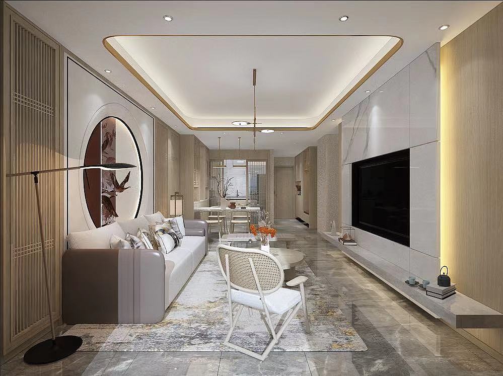 公寓大平层客餐厅软装（图ZNDAzMDczNTky） - 家装设计 - 站酷设计师闲素造原创素材 - 站酷ZCOOL