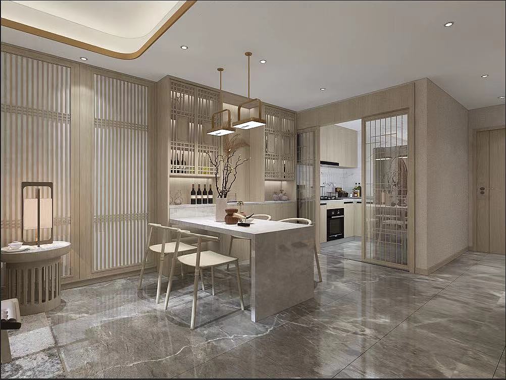 公寓大平层客餐厅软装（图ZNDAzMDczNTk2） - 家装设计 - 站酷设计师闲素造原创素材 - 站酷ZCOOL