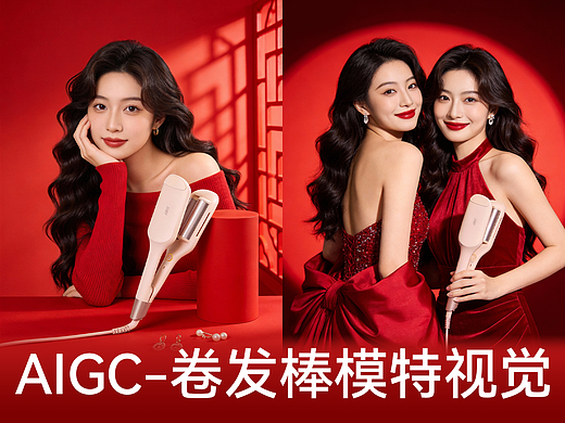 AIGC-卷发棒模特视觉（个人主页-ZNzMyMDc2MjQ=） - AI作品 - 站酷设计师精至电商视觉设计原创素材 - 站酷ZCOOL