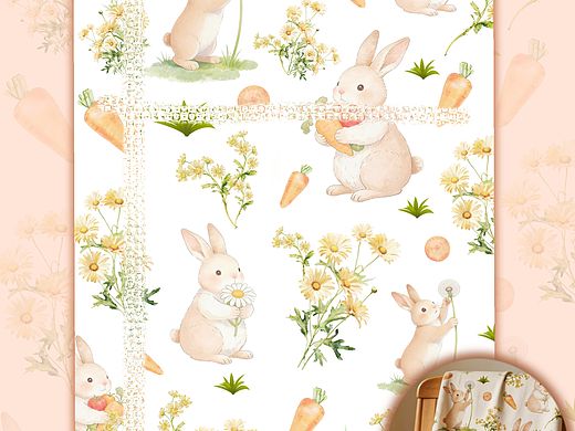 兔兔的田园小确幸｜面料&背景&图案设计