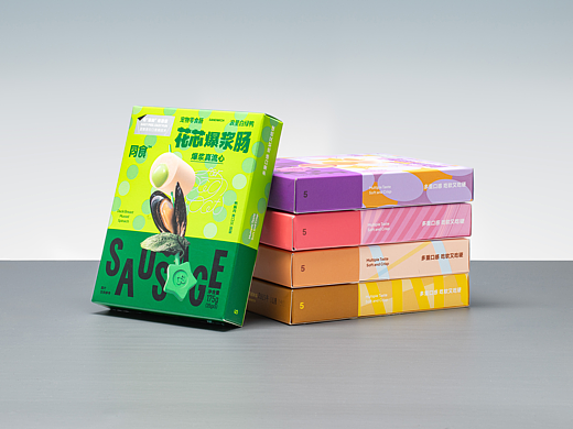 宠物零食包装-花芯爆浆肠系列包装设计