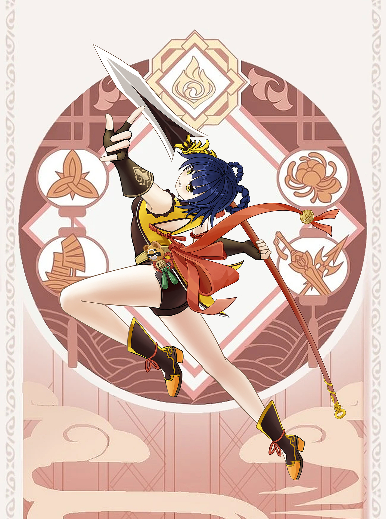 原神香菱二创（图ZNDAzMTIxMDgw） - 游戏原画 - 站酷设计师蠢萌熊原创素材 - 站酷ZCOOL