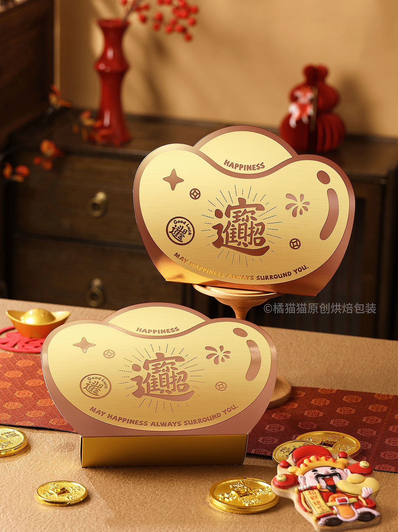 招财进宝X橘猫原创金卡包装糖果饼干盒烘焙包装（图ZNDAzMTI5ODYw） - 包装 - 站酷设计师上海橘猫包装设计原创素材 - 站酷ZCOOL