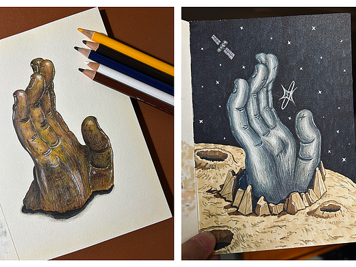 一只佛手的不同手绘风格