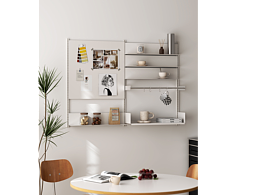 室內(nèi)白色墻上置物架